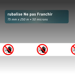 Rubalise plastique stop picto 75mm*250m